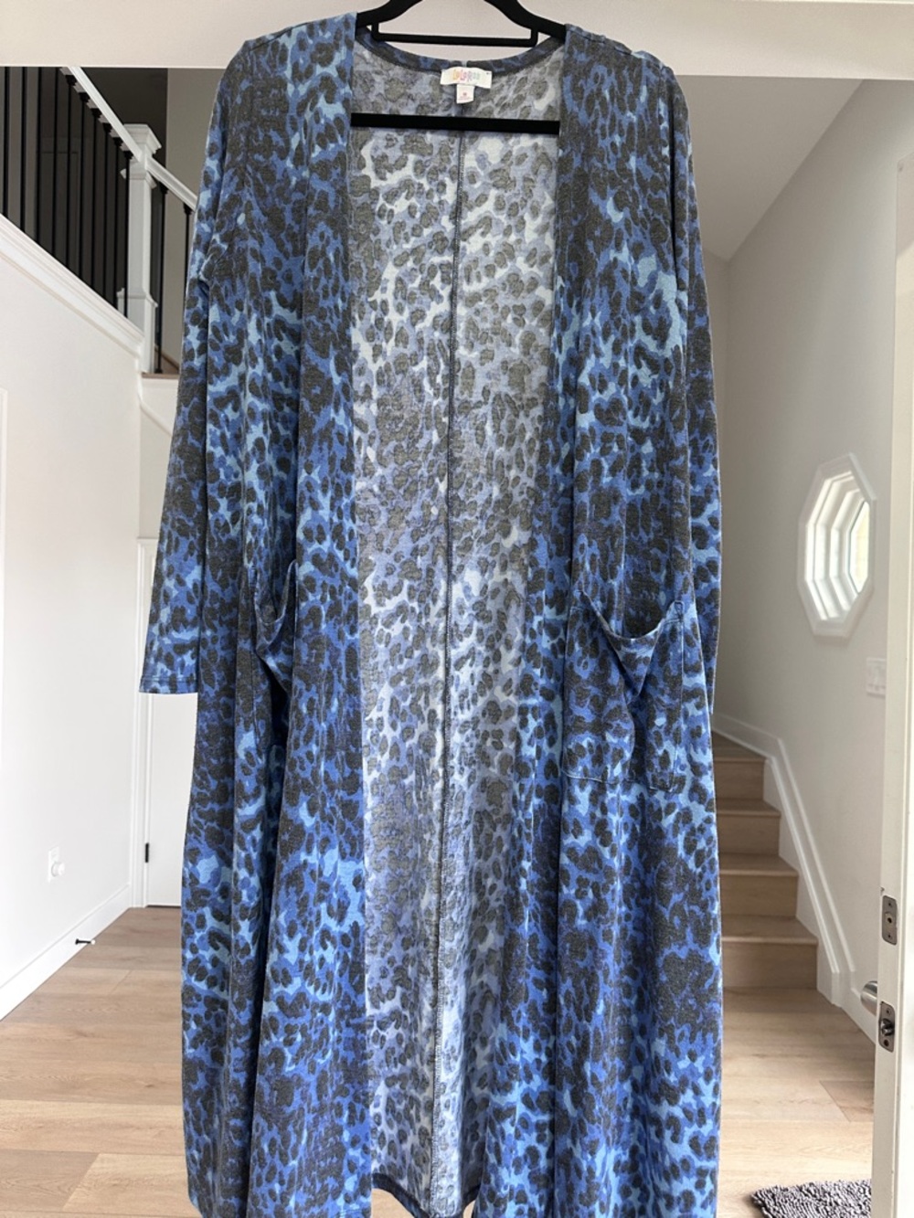 LuLaRoe Blue and Black Leopard Print Sarah Duster